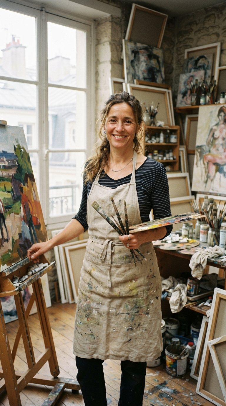 Mathilde Arnaud dans son atelier
