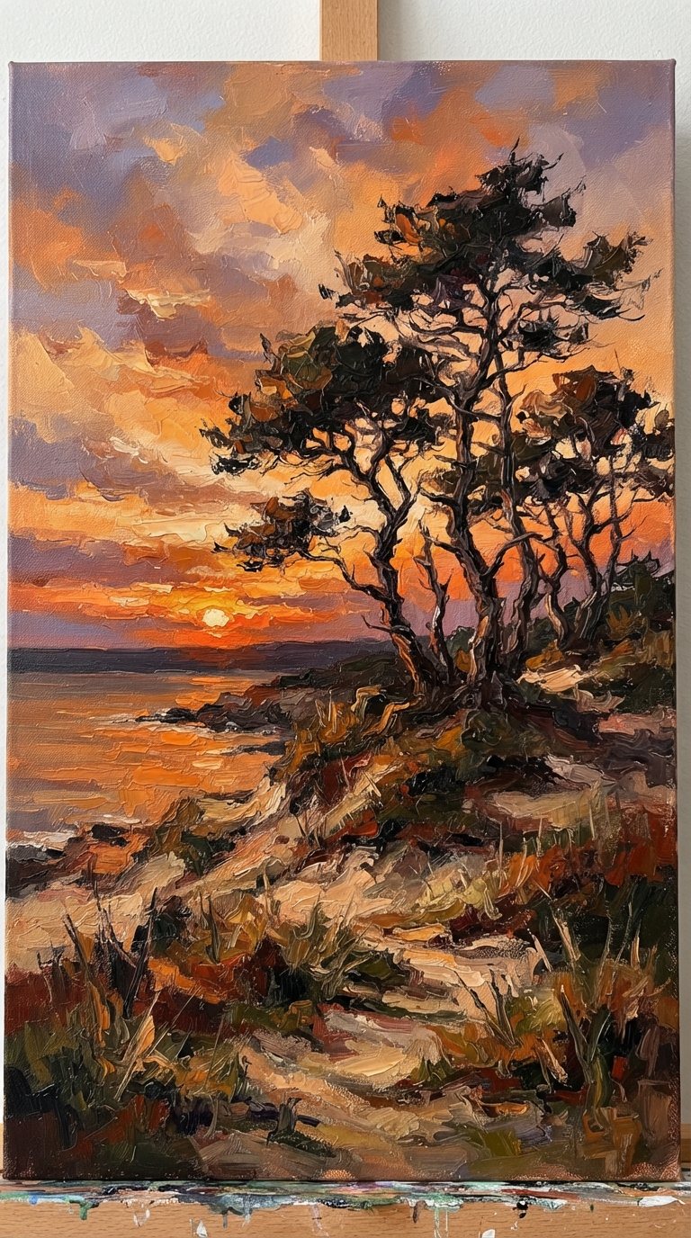 Pins maritimes au couchant